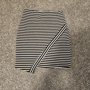 Charlotte Russe Black and Tan Striped Pencil Skirt